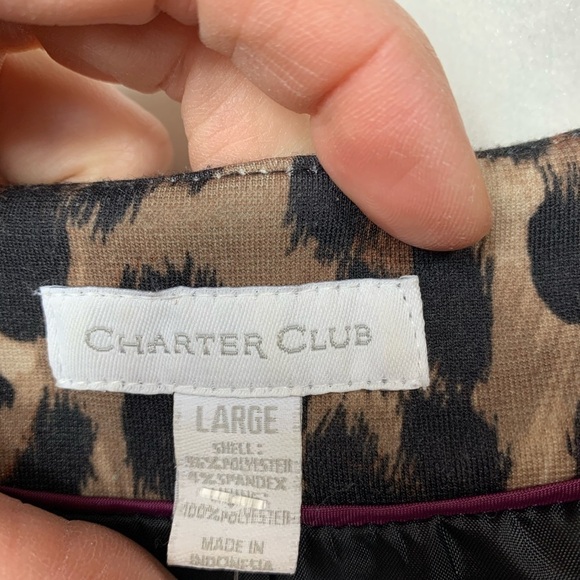 EUC Charter Club Leopard Jacket Large - Picture 6 of 6